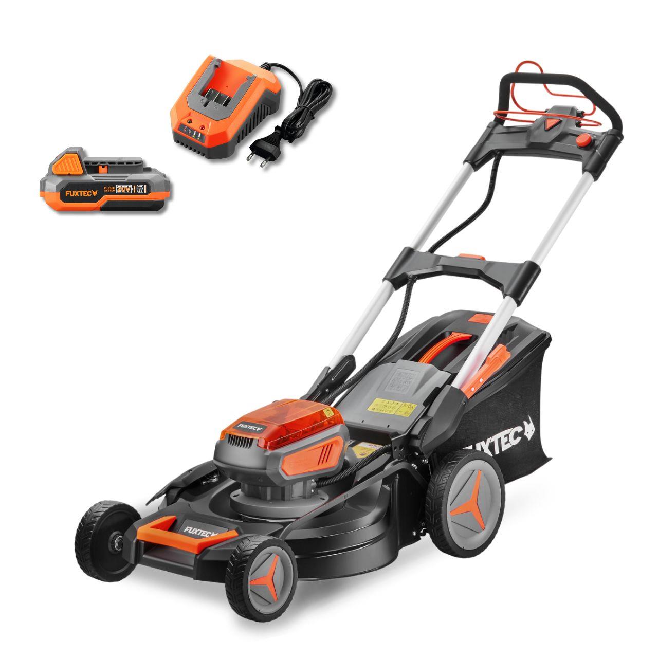 Tondeuse à gazon à batterie 40V FUXTEC FX-E2RM51 - Set avec 2 batteries 4Ah et double chargeur 2,4A