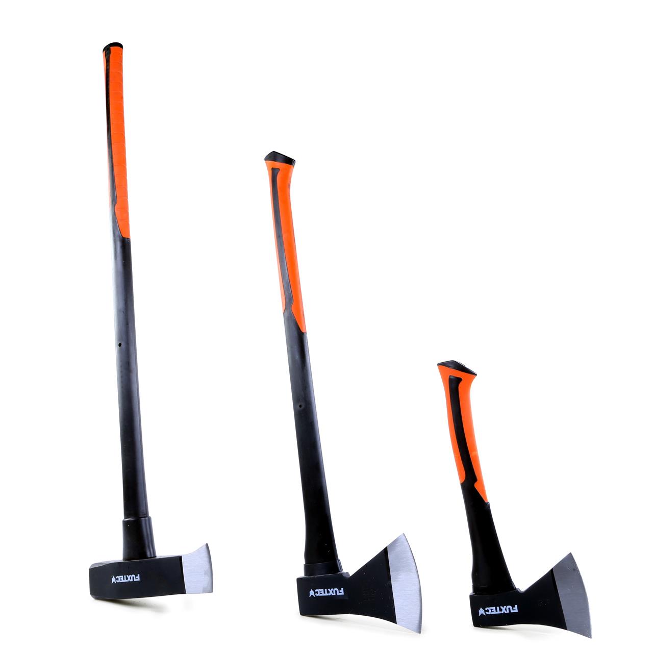 Set 4 haches FUXTEC - hachette + hache + hache de fendage + coin fendeur acier
