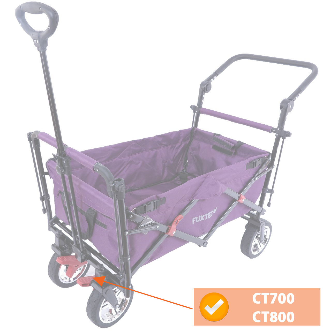 FUXTEC - Support de roue avec freins en marron chariot de transport pliable City Cruiser droite - Easy et Smart Cruiser gauche