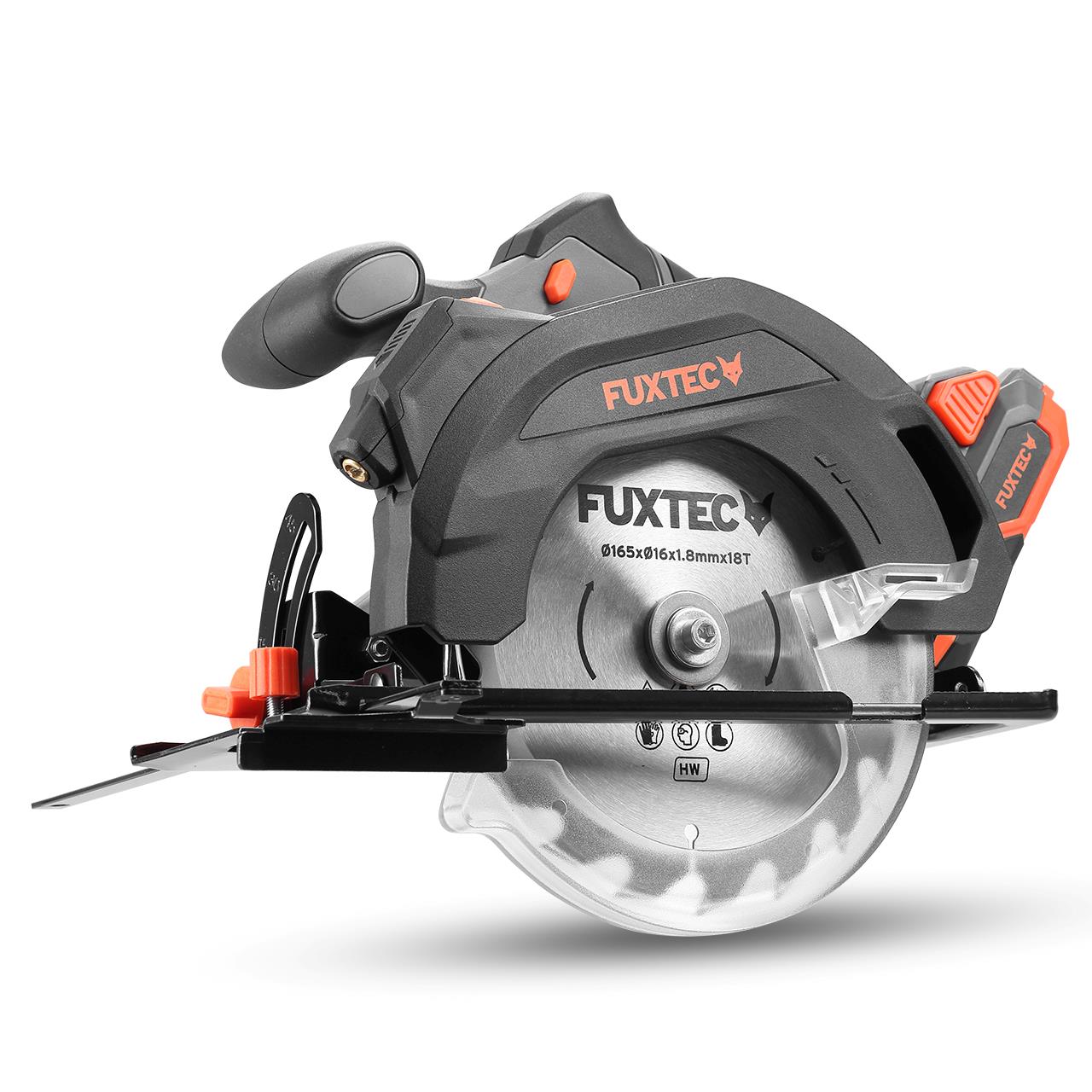 Scie circulaire portative batterie FUXTEC 20V FX-E1CS20 set avec batterie 4Ah et chargeur 1A