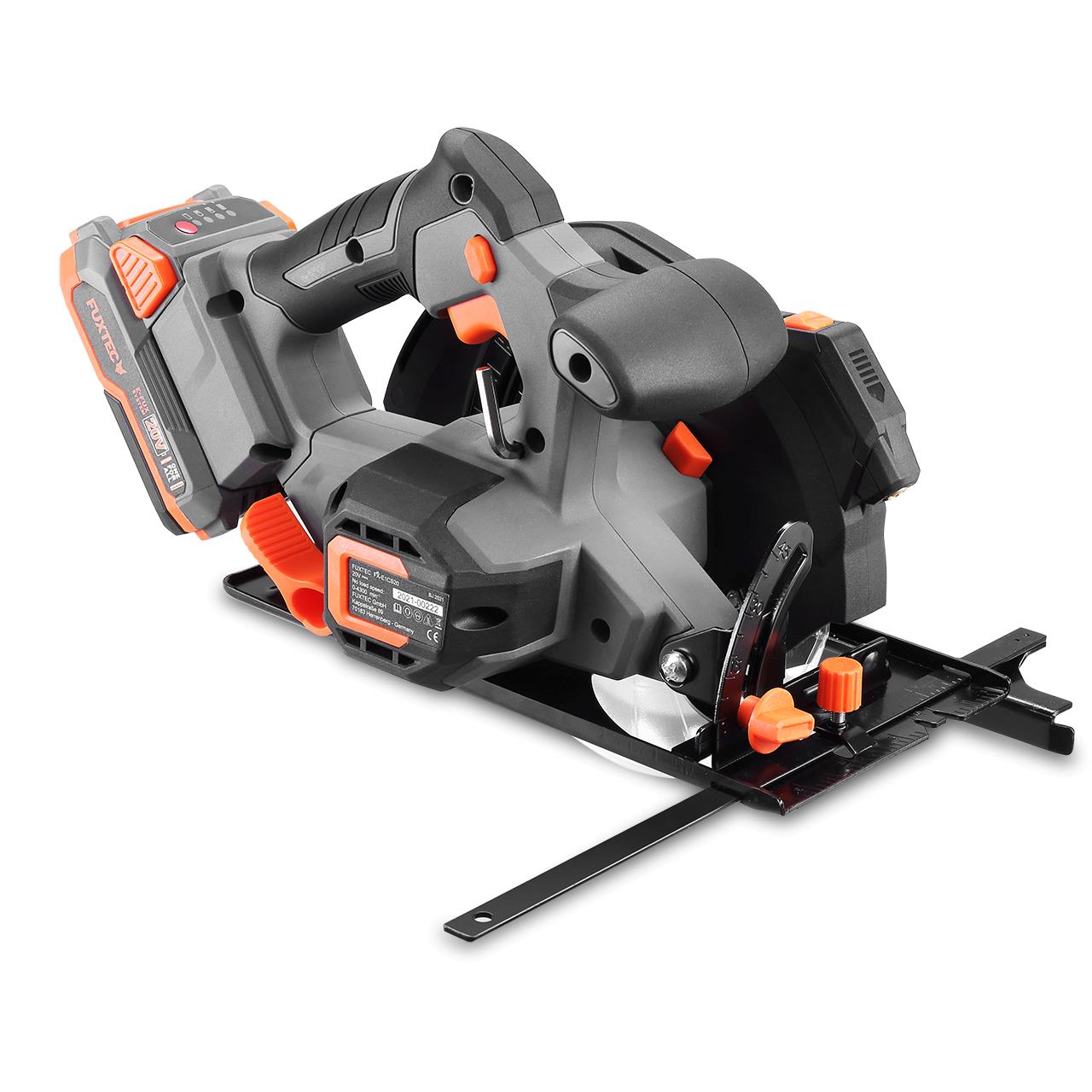 Scie circulaire portative batterie FUXTEC 20V FX-E1CS20 set avec batterie 4Ah et chargeur 1A