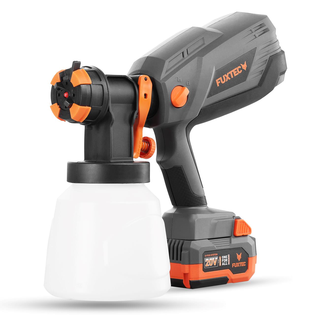 Pulvérisateur de peinture batterie 20V FUXTEC FX-E1CSP20 - Set avec batterie 4Ah et chargeur 1A