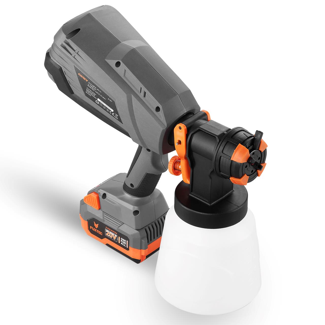 Pulvérisateur de peinture batterie 20V FUXTEC FX-E1CSP20 - Set avec batterie 4Ah et chargeur 1A