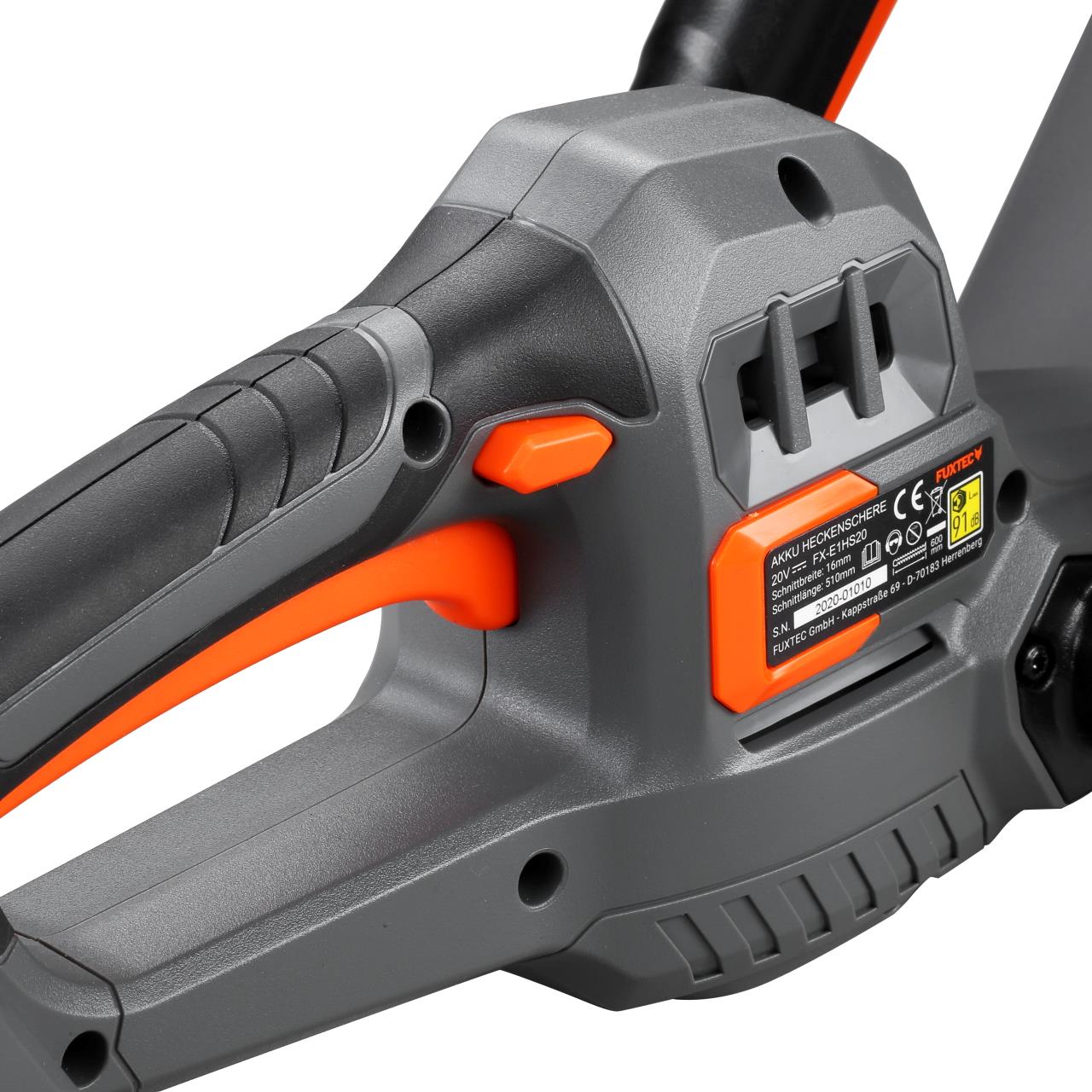 Taille-haies à batterie 20V FUXTEC FX-E1HS20 - Set avec batterie 2Ah et chargeur 1A