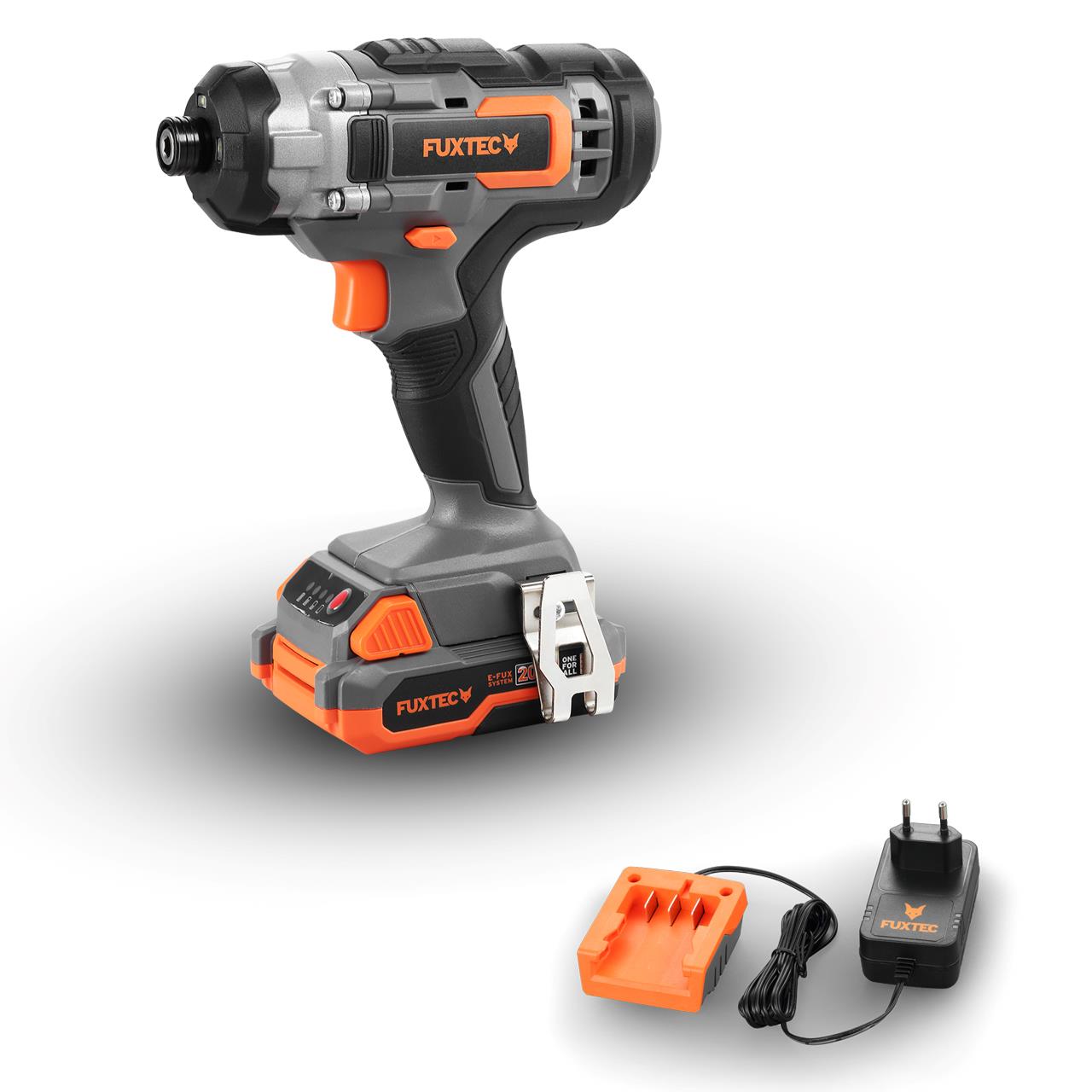Visseuse à choc sans fil FUXTEC 20V FX-E1IS20 SET avec 1 x batterie 2Ah, 1 x chargeur 1A