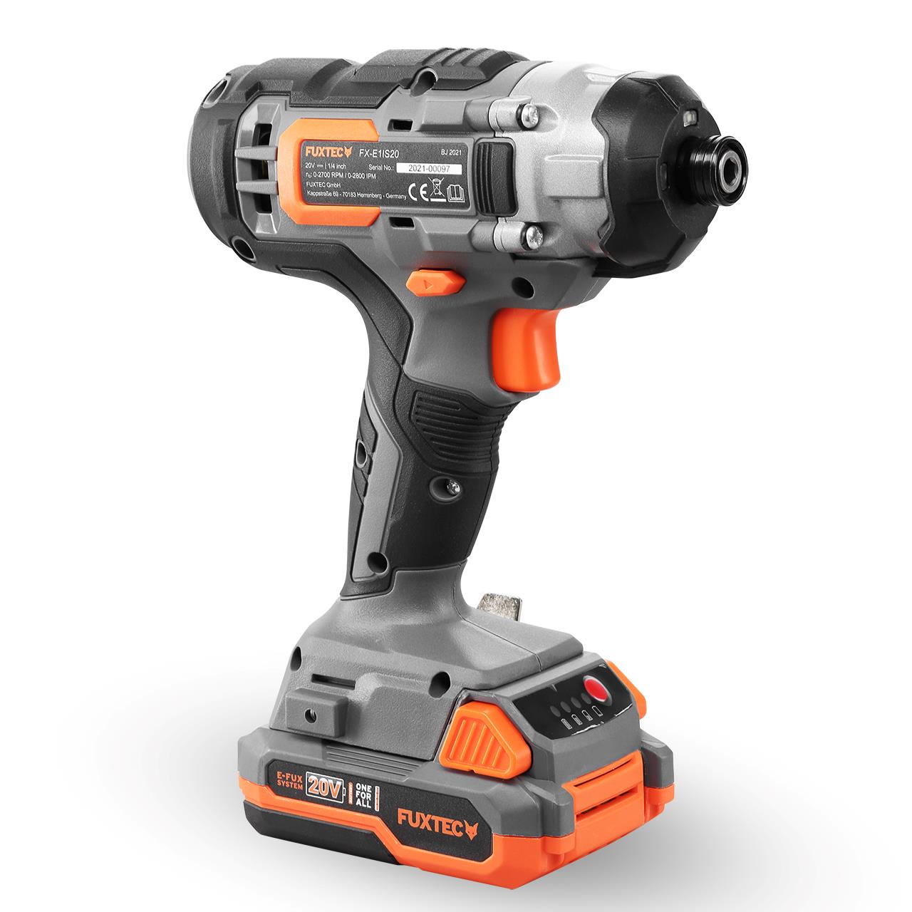Visseuse à choc sans fil FUXTEC 20V FX-E1IS20 SET avec 1 x batterie 2Ah, 1 x chargeur 1A