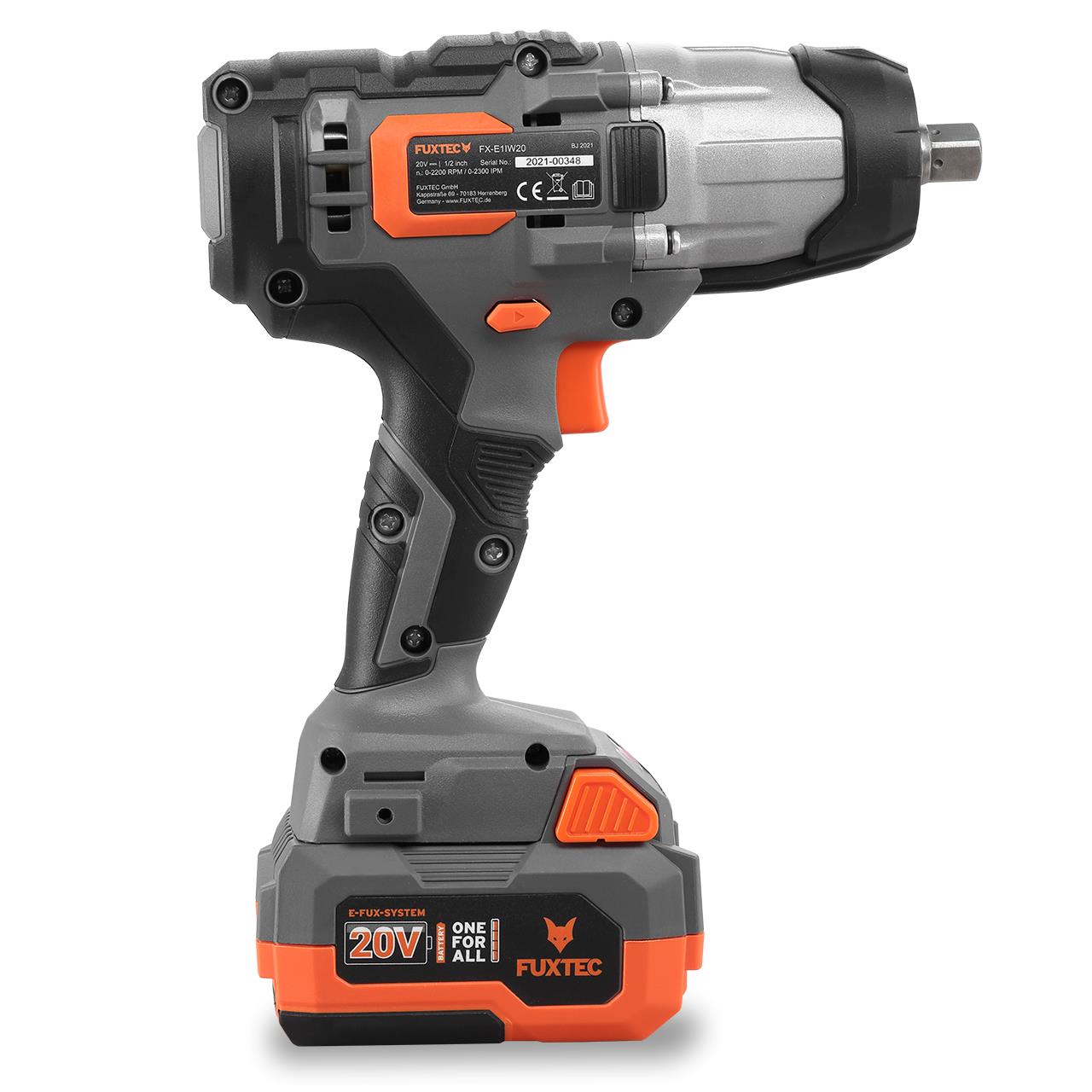 Boulonneuse à choc sans fil FUXTEC 20V FX-E1IW20 SET avec 1 x batterie 4Ah, 1 x chargeur 1A