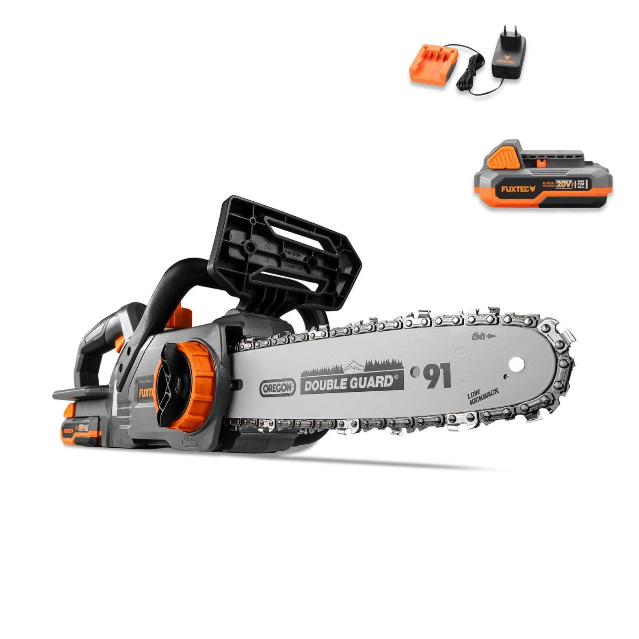 Tronçonneuse à batterie 20V FUXTEC FX-E1KS20 - Set avec batterie 2Ah et chargeur 1A