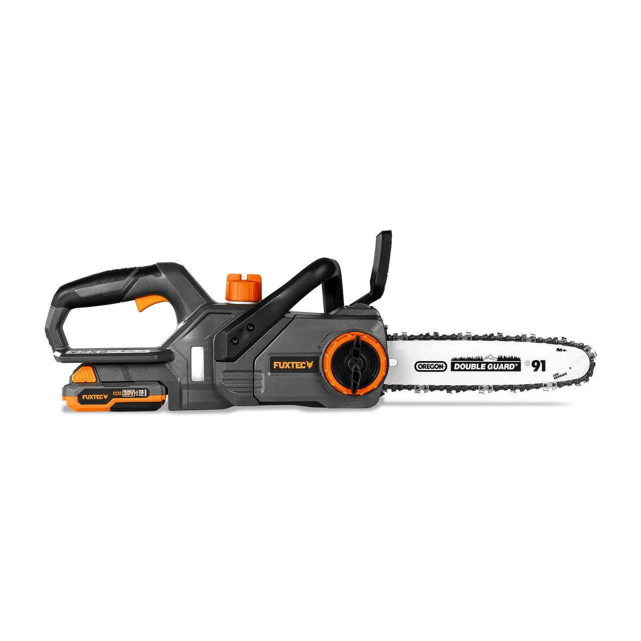 Tronçonneuse à batterie 20V FUXTEC FX-E1KS20 - Set avec batterie 2Ah et chargeur 1A