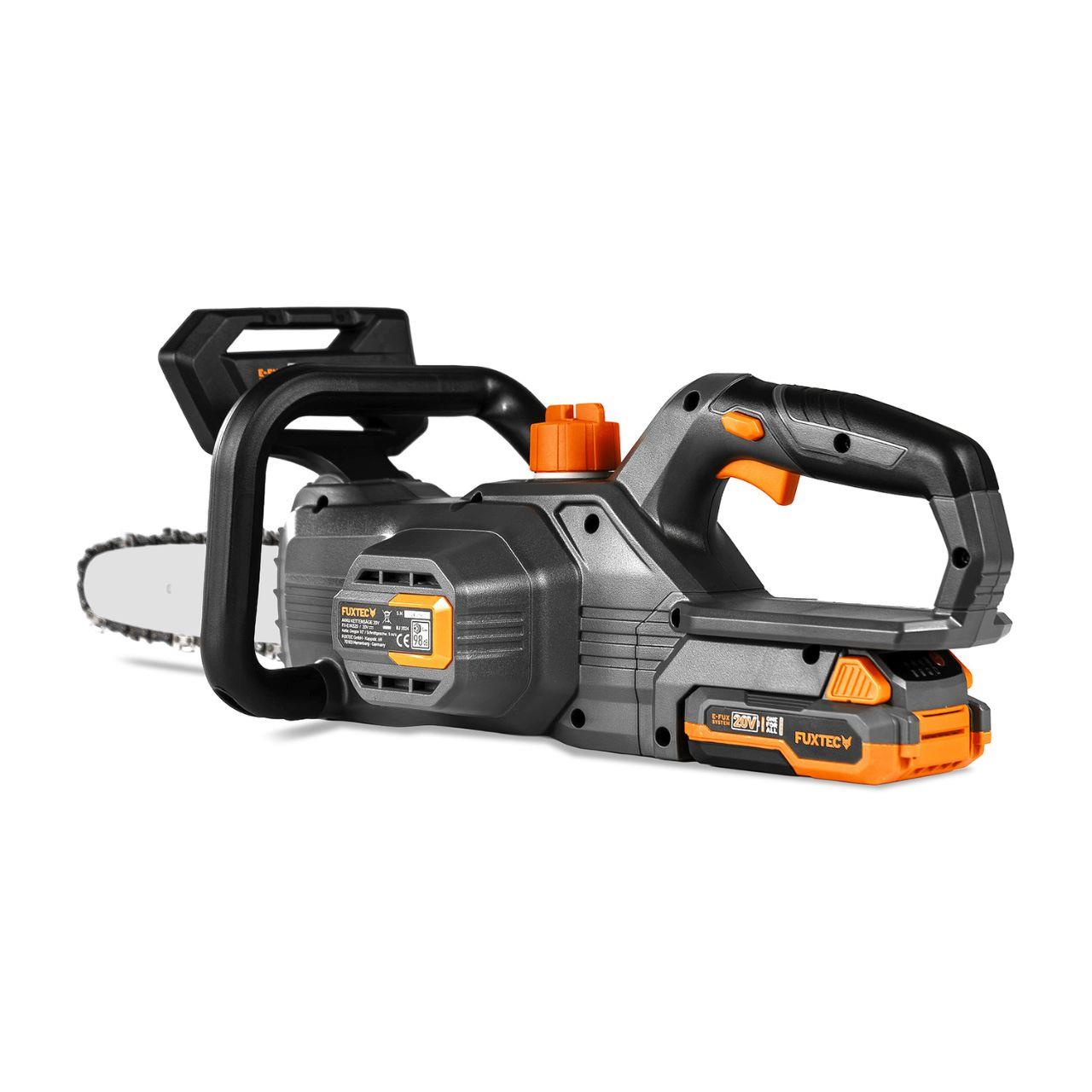 Tronçonneuse à batterie 20V FUXTEC FX-E1KS20 - Set avec batterie 2Ah et chargeur 1A