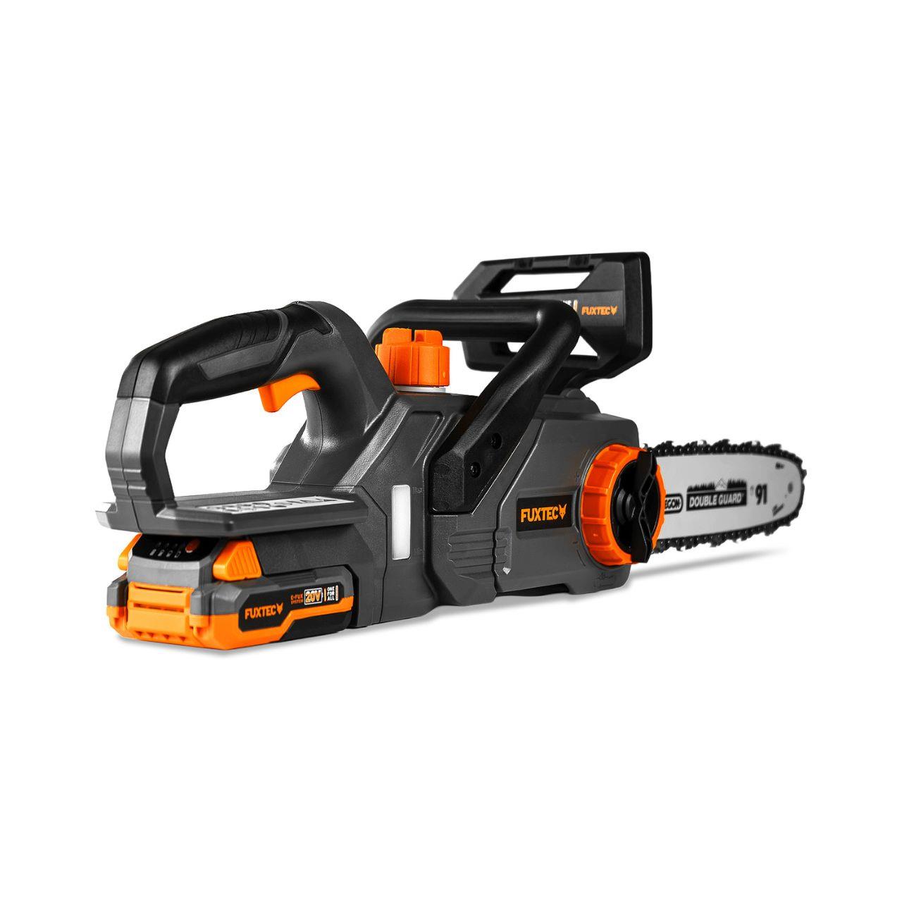 Tronçonneuse à batterie 20V FUXTEC FX-E1KS20 - Set avec batterie 2Ah et chargeur 1A