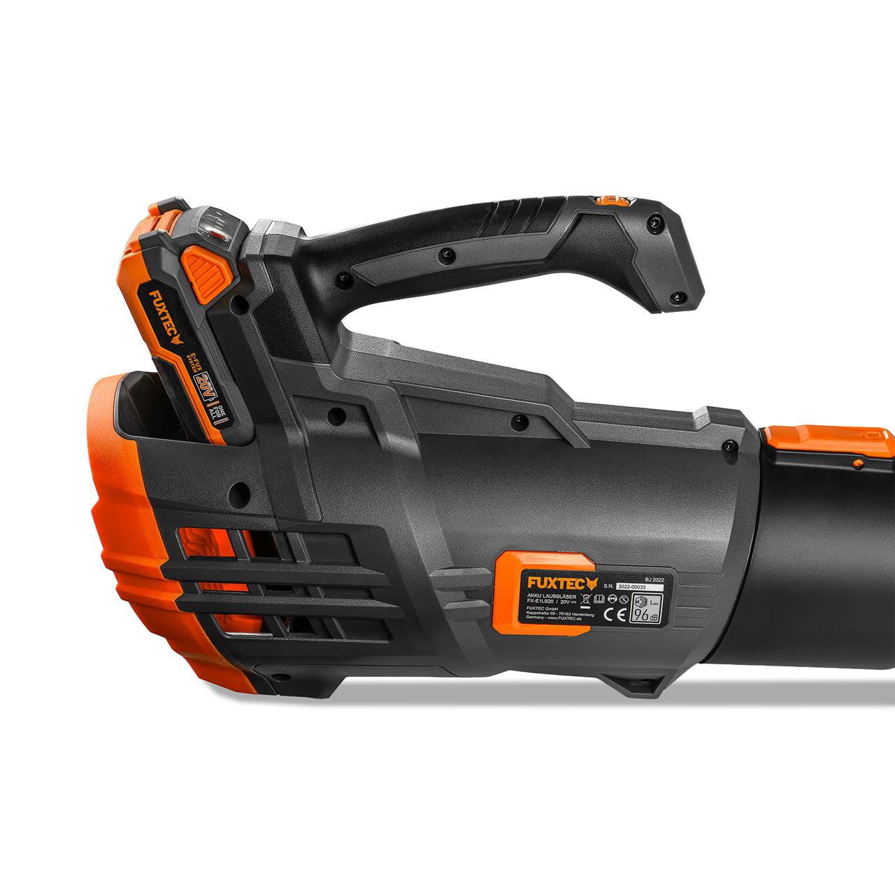 Souffleur de feuilles à batterie 20V FUXTEC FX-E1LB20 - set avec 1 batteries 4Ah et chargeur 2,4A