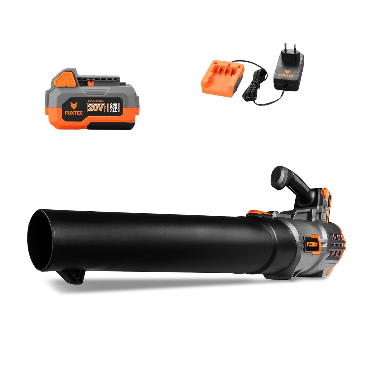 Souffleur de feuilles à batterie 20V FUXTEC FX-E1LB20 - set avec 1 batteries 4Ah et chargeur 2,4A