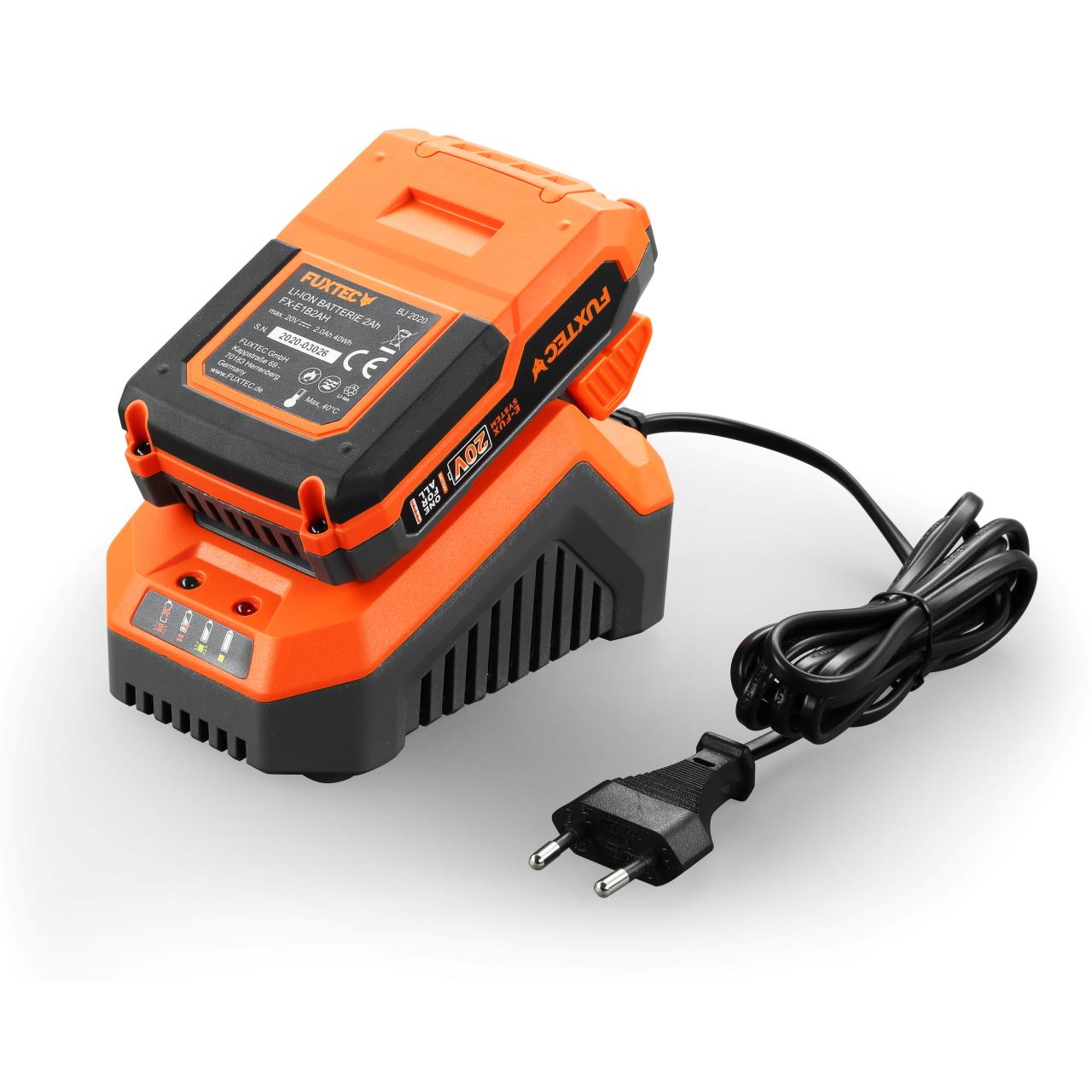 Souffleur de feuilles à batterie 20V FUXTEC FX-E1LB20 - set avec 1 batteries 4Ah et chargeur 2,4A