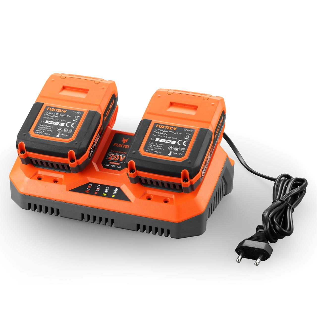 Double chargeur 2,4 Ah 20V FUXTEC FX-E1LG3A