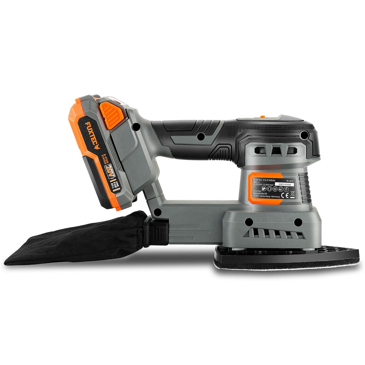 Ponceuse delta sans fil 20V FUXTEC FX-E1MS20 SET avec 1 x batterie 2Ah, 1 x chargeur 1A