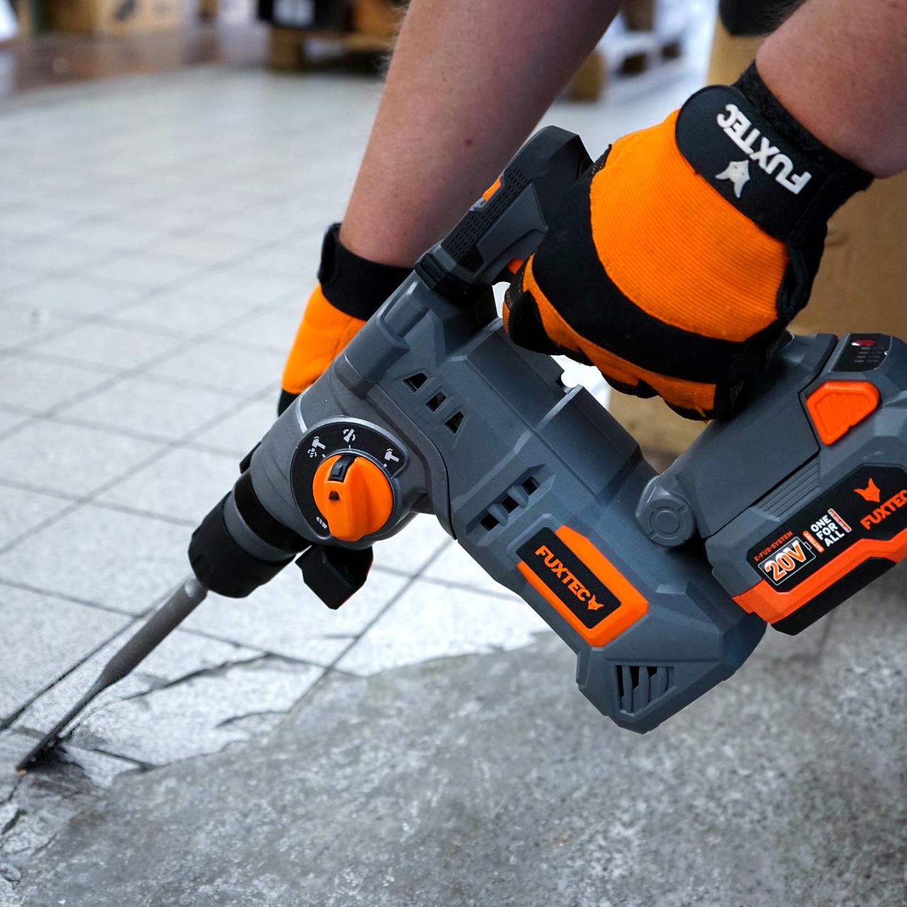 Marteau perforateur burineur sans fil 20V FUXTEC FX-E1RH20 - Sans batterie ni chargeur