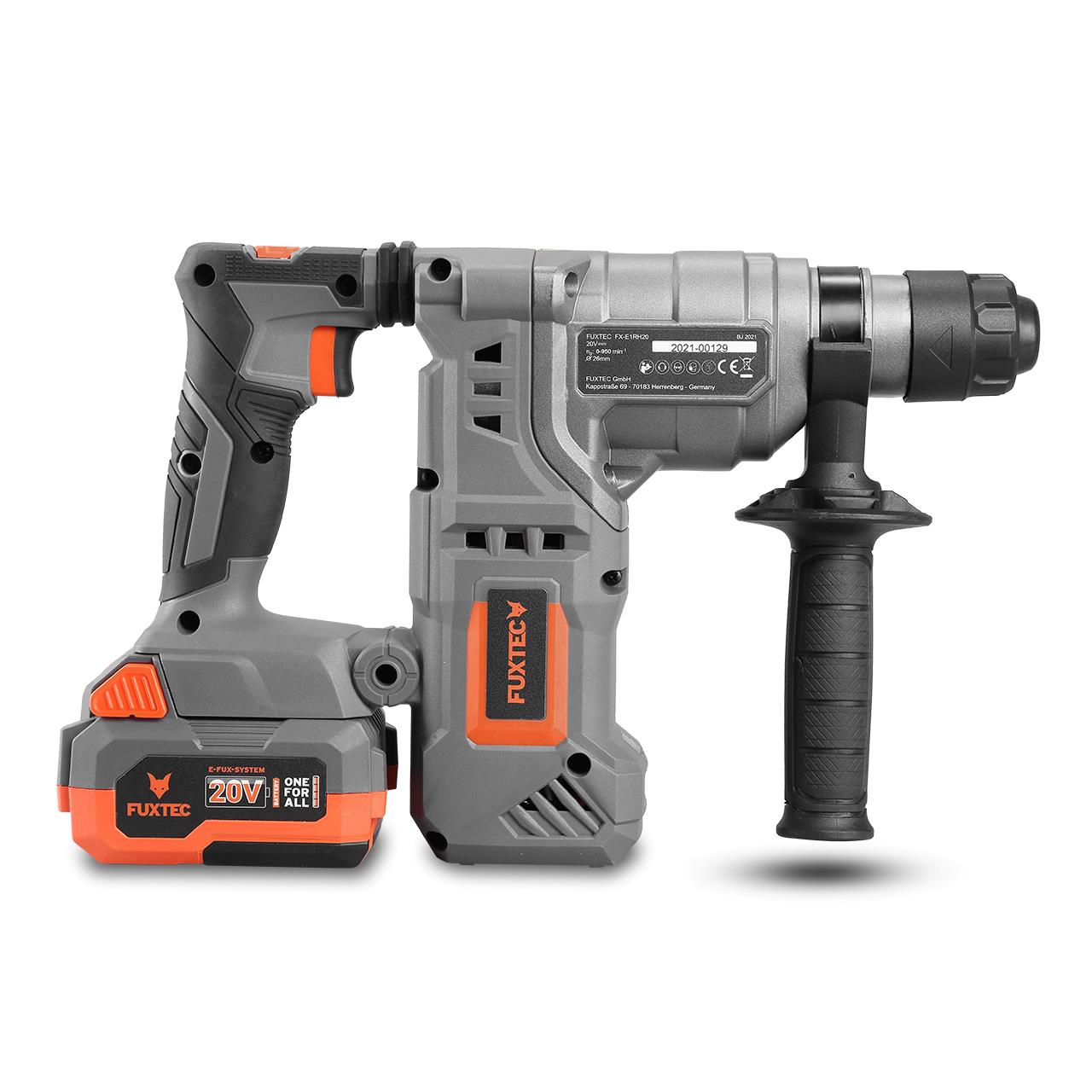 Marteau perforateur burineur sans fil 20V FUXTEC FX-E1RH20 - set avec batterie 4Ah et chargeur 1A