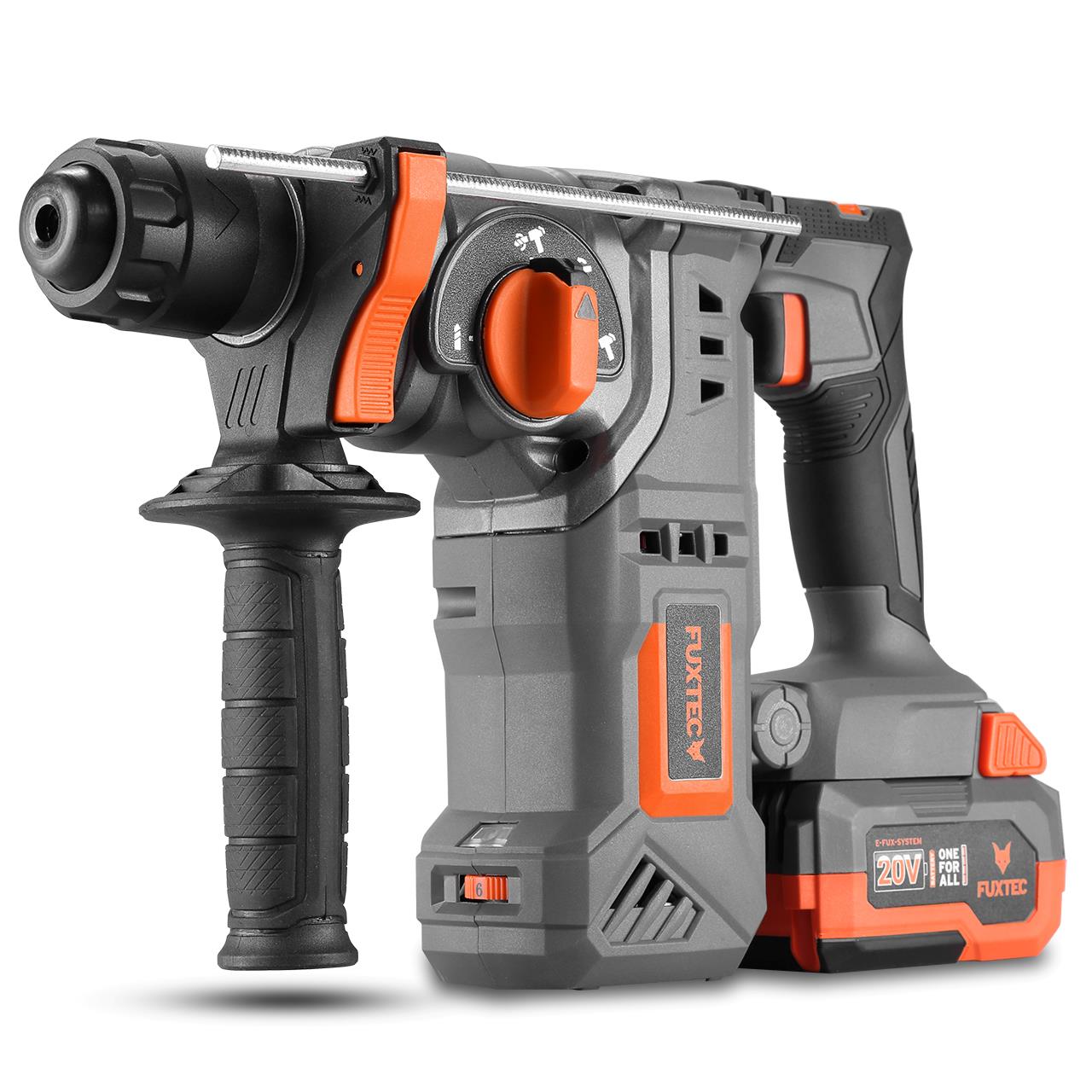 Marteau perforateur burineur sans fil 20V FUXTEC FX-E1RH20 - set avec batterie 4Ah et chargeur 1A