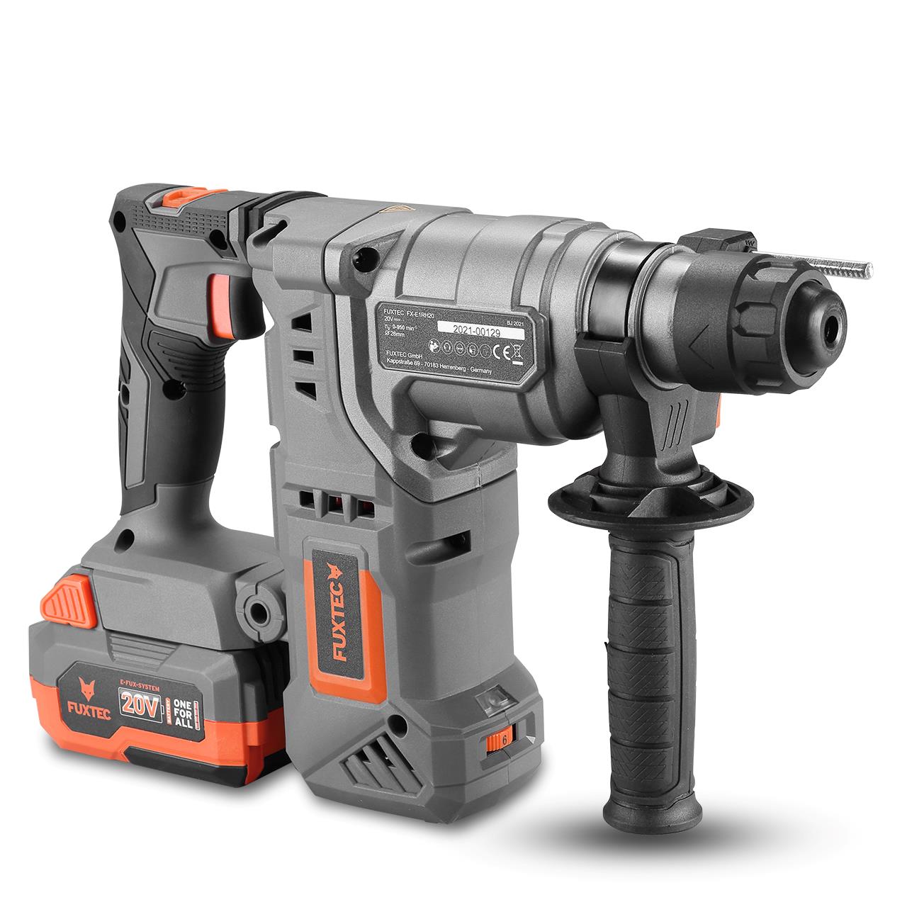 Marteau perforateur burineur sans fil 20V FUXTEC FX-E1RH20 - set avec batterie 4Ah et chargeur 1A