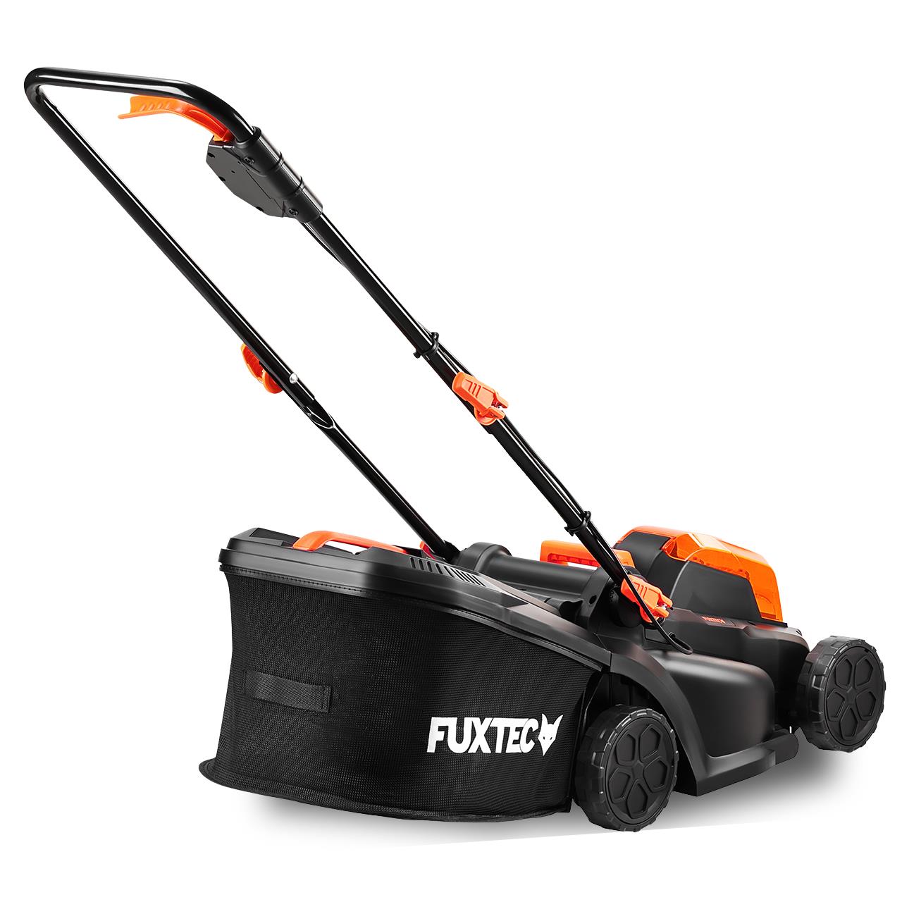 Tondeuse à gazon electrique à batterie 40V FUXTEC FX-E1RM20 - Set avec 2 batteries 2Ah et double chargeur 2,4A
