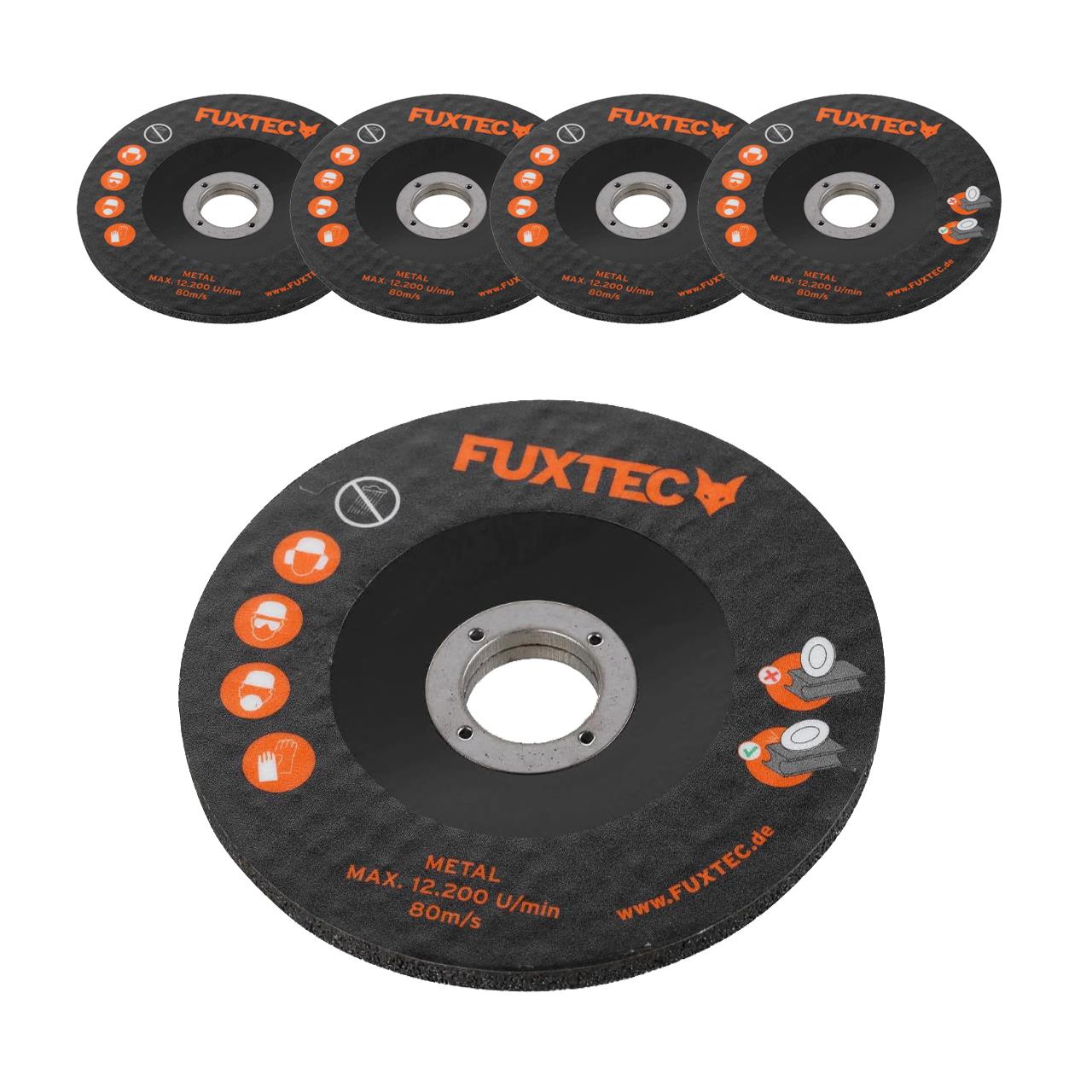 5 disques meules à ébarber 115x6x22mm meuleuse d'angle 20V FUXTEC FX-E1WS20