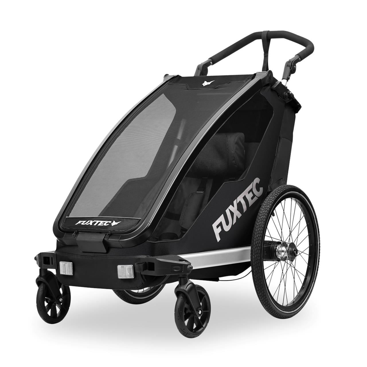 FUXTEC Remorque pour vélo FX-FA1S noir avec roue jogger