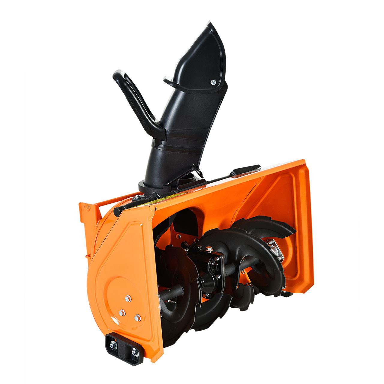 Balayeuse déneigeuse thermique FUXTEC FXKM196 SET1, avec brosse de balayage + 3 embouts fraise à neige, chasse-neige et collecteur de déchets