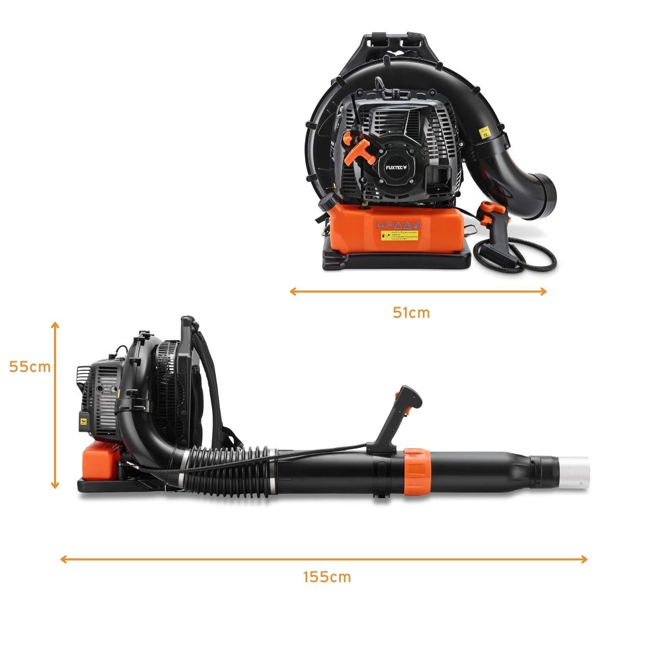 Souffleur thermique dorsal FUXTEC FX-LBP185TPRO 85cc 4,0kW – souffleur de feuilles à essence 95 m/s