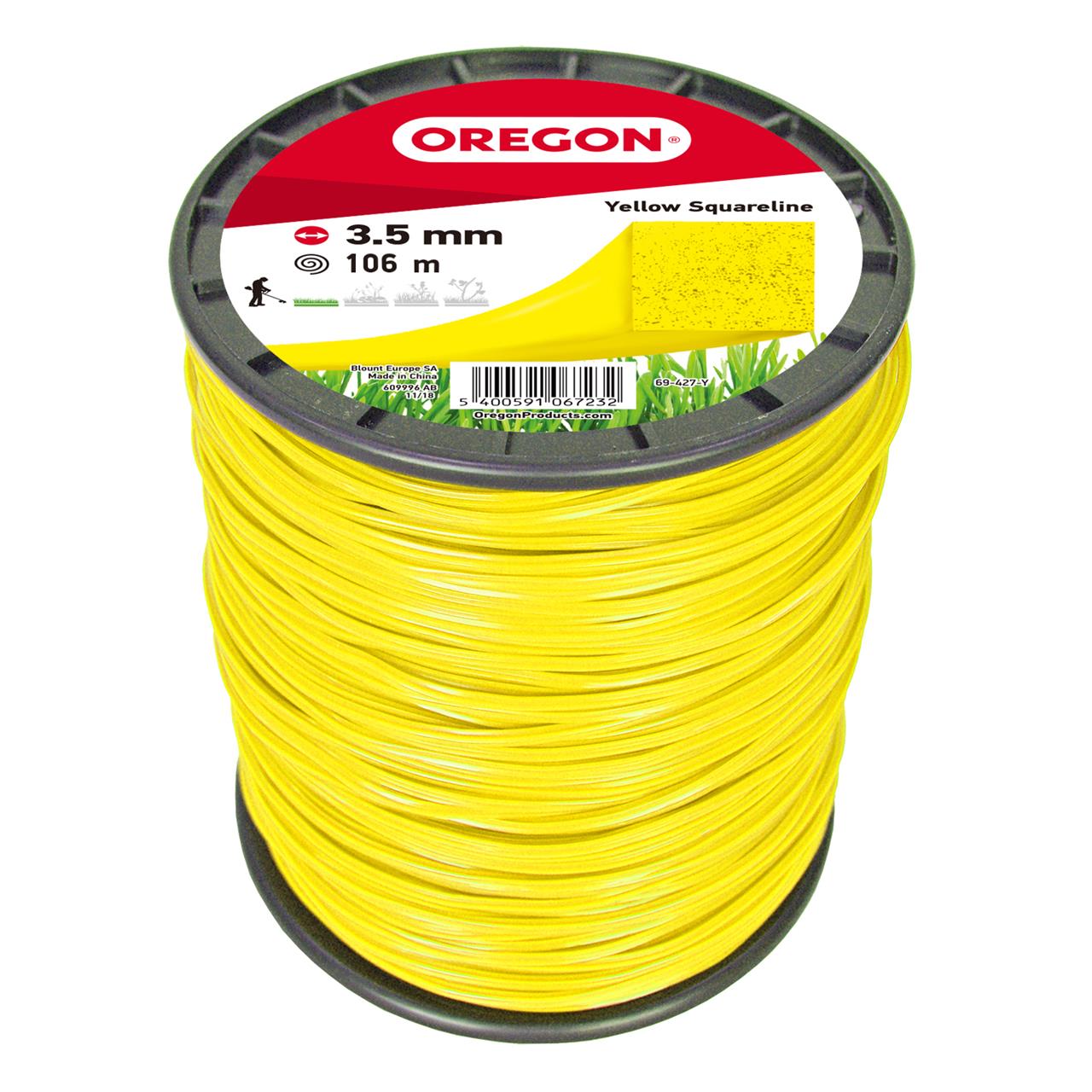 OREGON Fil de coupe carré jaune débroussailleuse 3,5mm x 106m