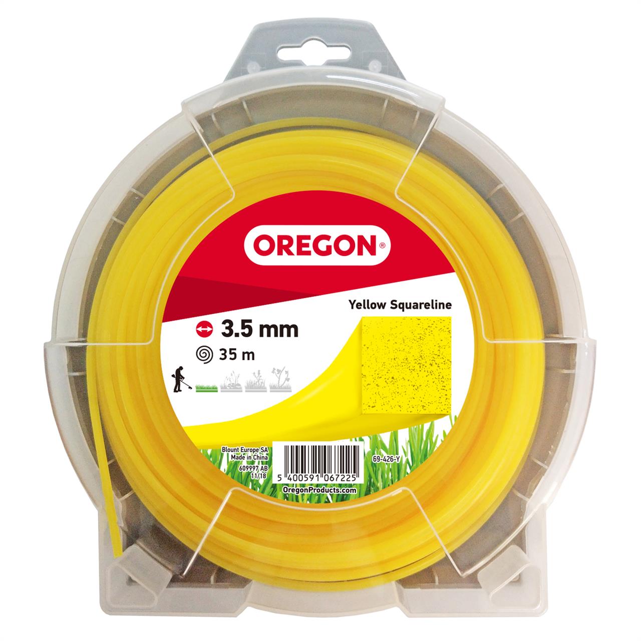 OREGON Fil de coupe carré jaune 3,5mm x 35m