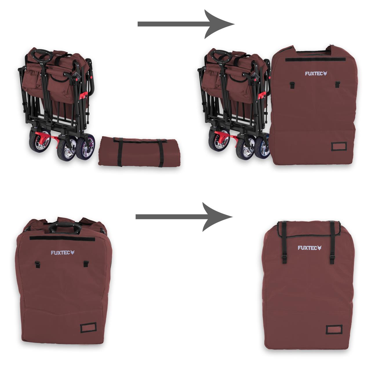 FUXTEC - Housse de transport rembourré marron chariot CT700 et CT800
