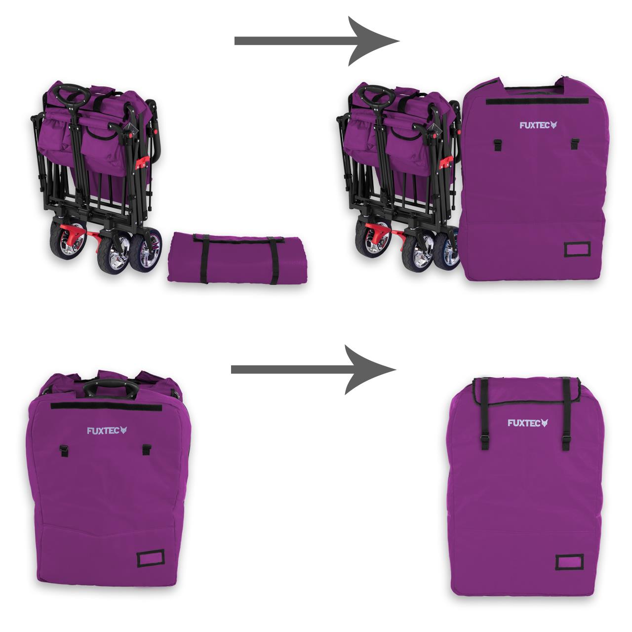 FUXTEC - Housse de transport rembourré pourpre chariot Smart et Easy Cruiser