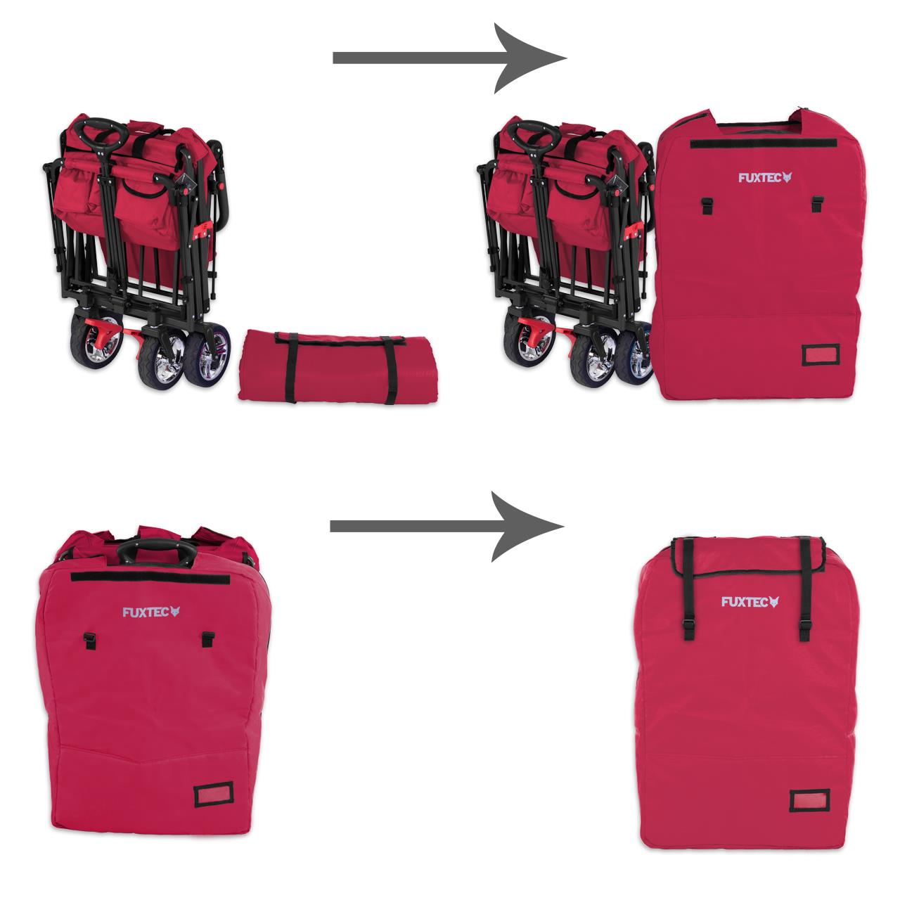 FUXTEC - Housse de transport rembourré rouge chariot Easy et Smart Cruiser