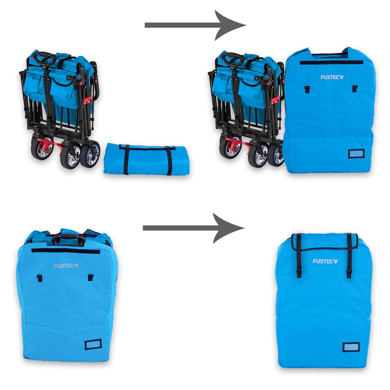 FUXTEC - Housse de transport rembourré turquoise chariot Easy et Smart Cruiser