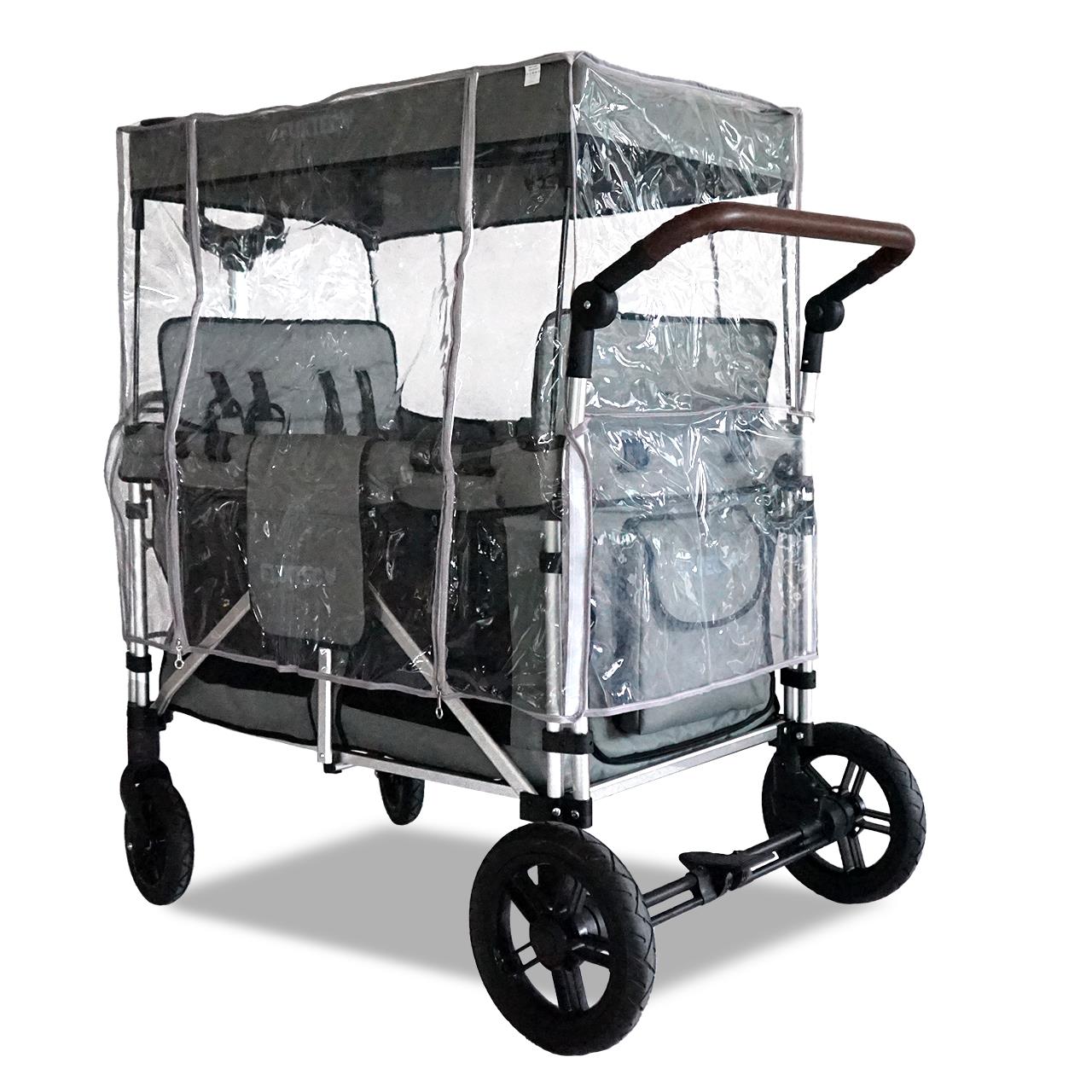 Housse De Pluie Universelle Transparente Pour Poussette Et Chariot De Transport - Imperméable, Coupe-Vent - Taille Grande (100/120x62x70 Cm)
