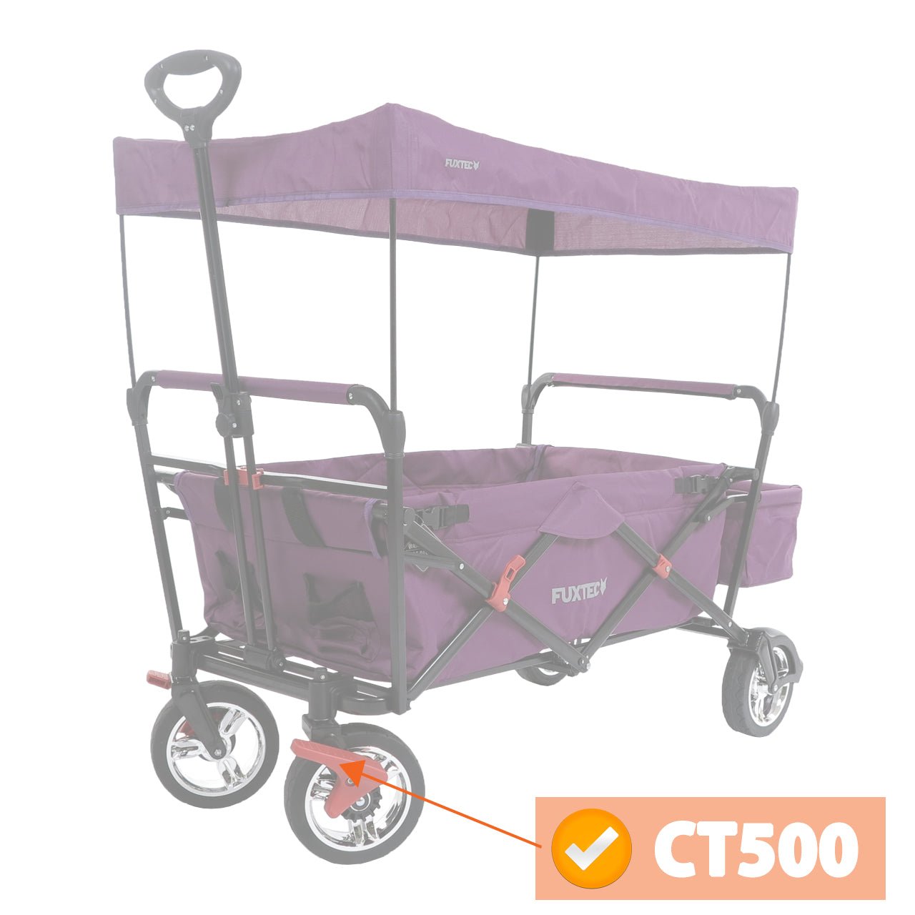 FUXTEC - Support de roue avec freins en noir chariot de transport pliable City gauche - Easy Smart droite