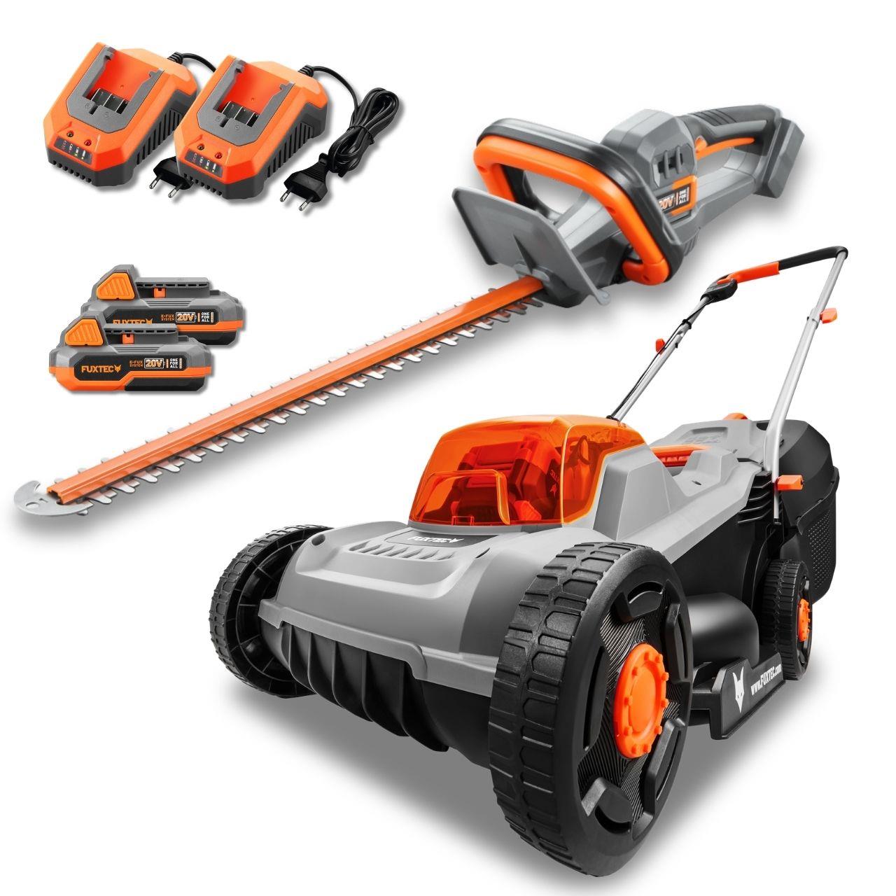 FUXTEC Kit de jardinage sans fil 20V FX-E1RM20ECO + FX-E1HS20 avec batterie &amp ; chargeur