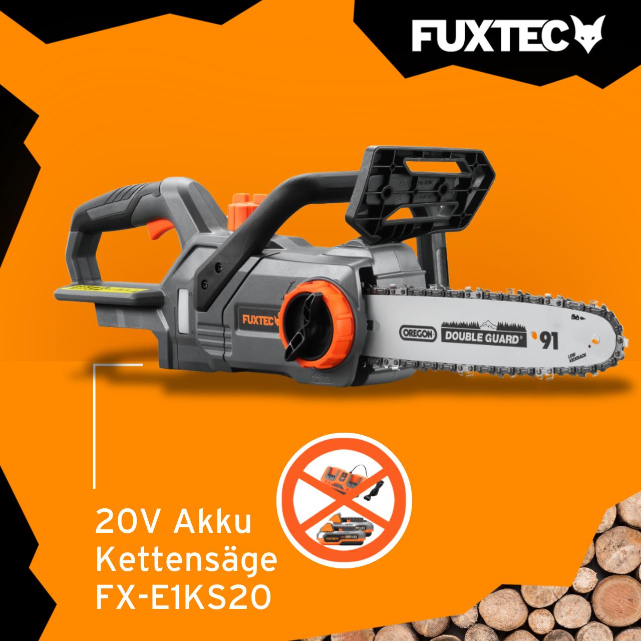 FUXTEC 20V Akku Kettensäge FX-E1KS20 ohne Akkupack, ohne Ladegerät