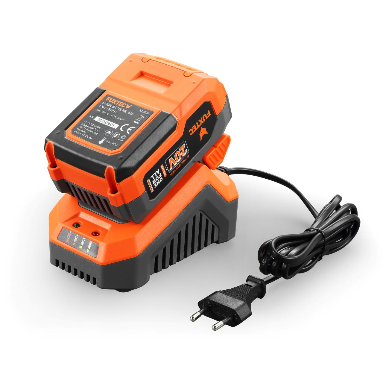 Souffleur de feuilles à batterie 20V FUXTEC FX-E1LB20 - set avec batterie 4Ah et chargeur 2,4A