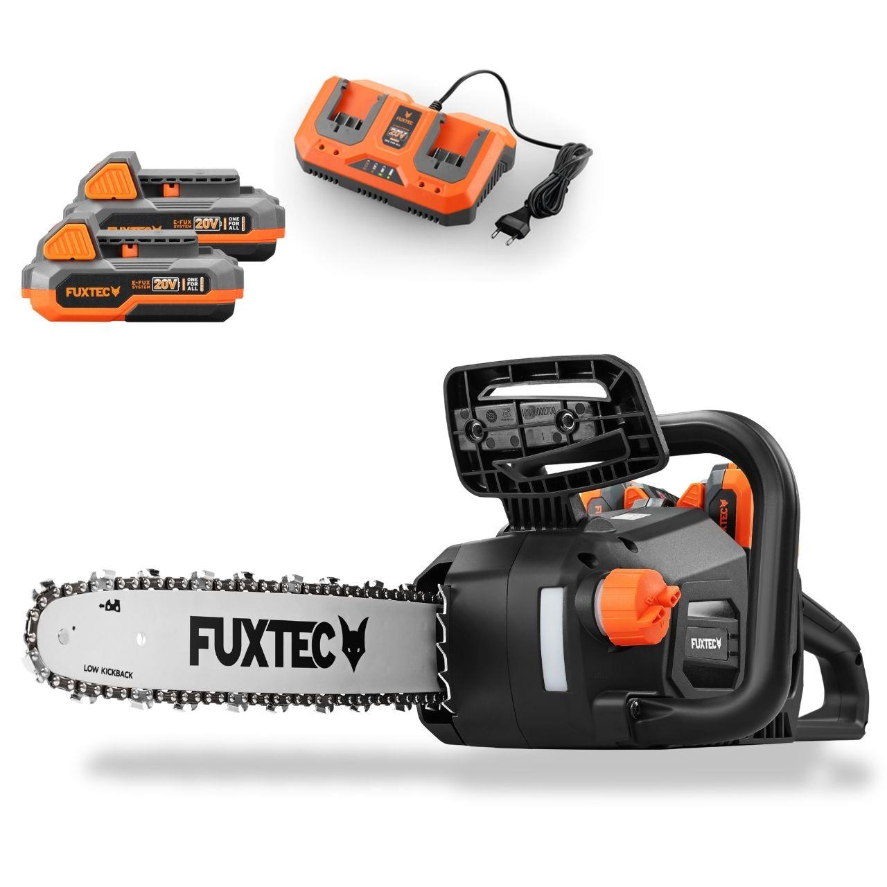 Bild 1 FUXTEC 2x20V Akku Kettensäge FX-E2KSSET mit Akku und Ladegerät
