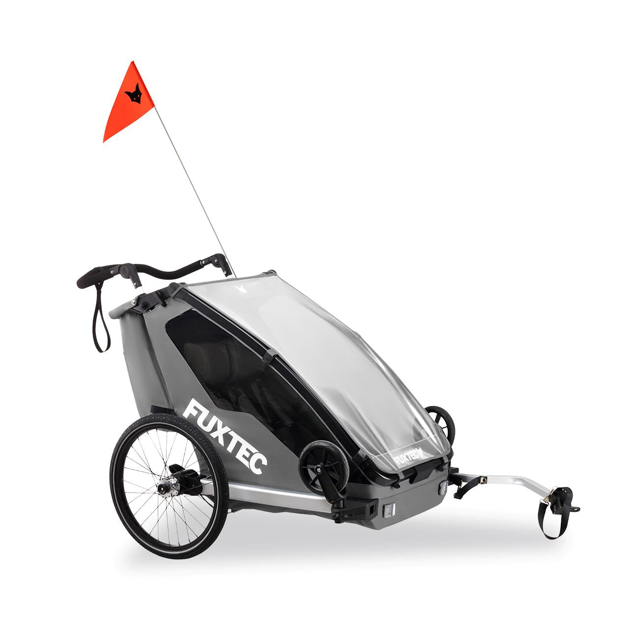 FUXTEC Remorque à vélo/Jogger FX-FA1-SET-GRAU avec roue Jogger