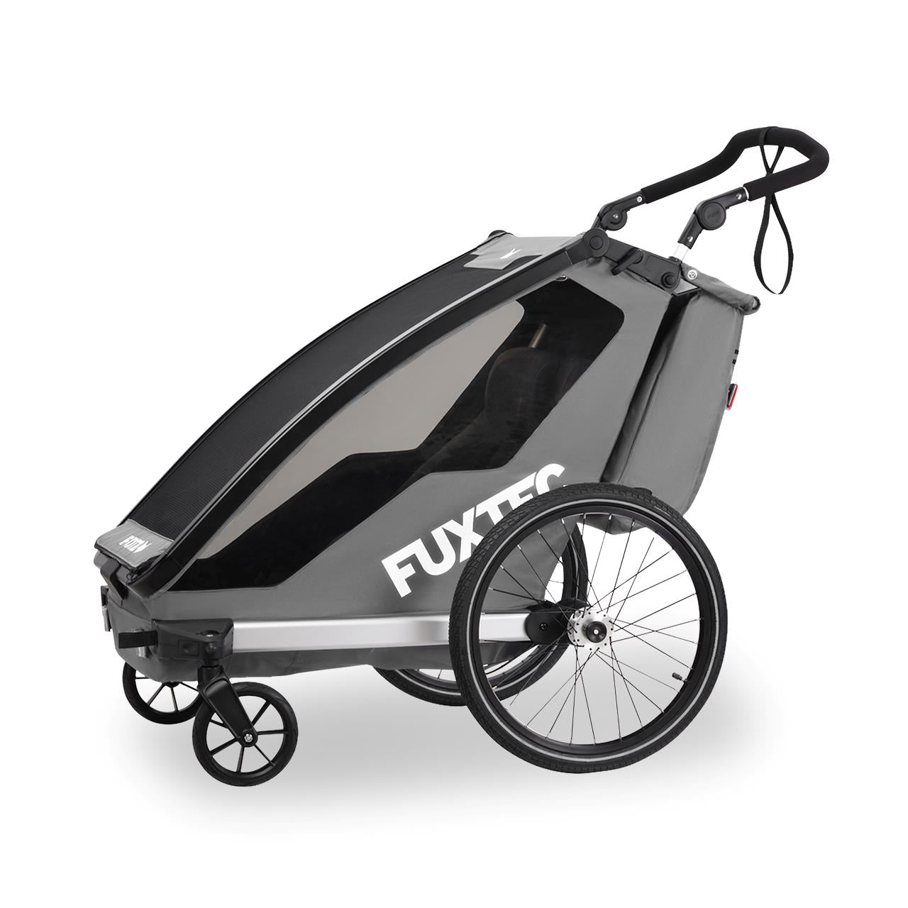 FUXTEC Remorque à vélo/Jogger FX-FA1-SET-GRAU avec roue Jogger
