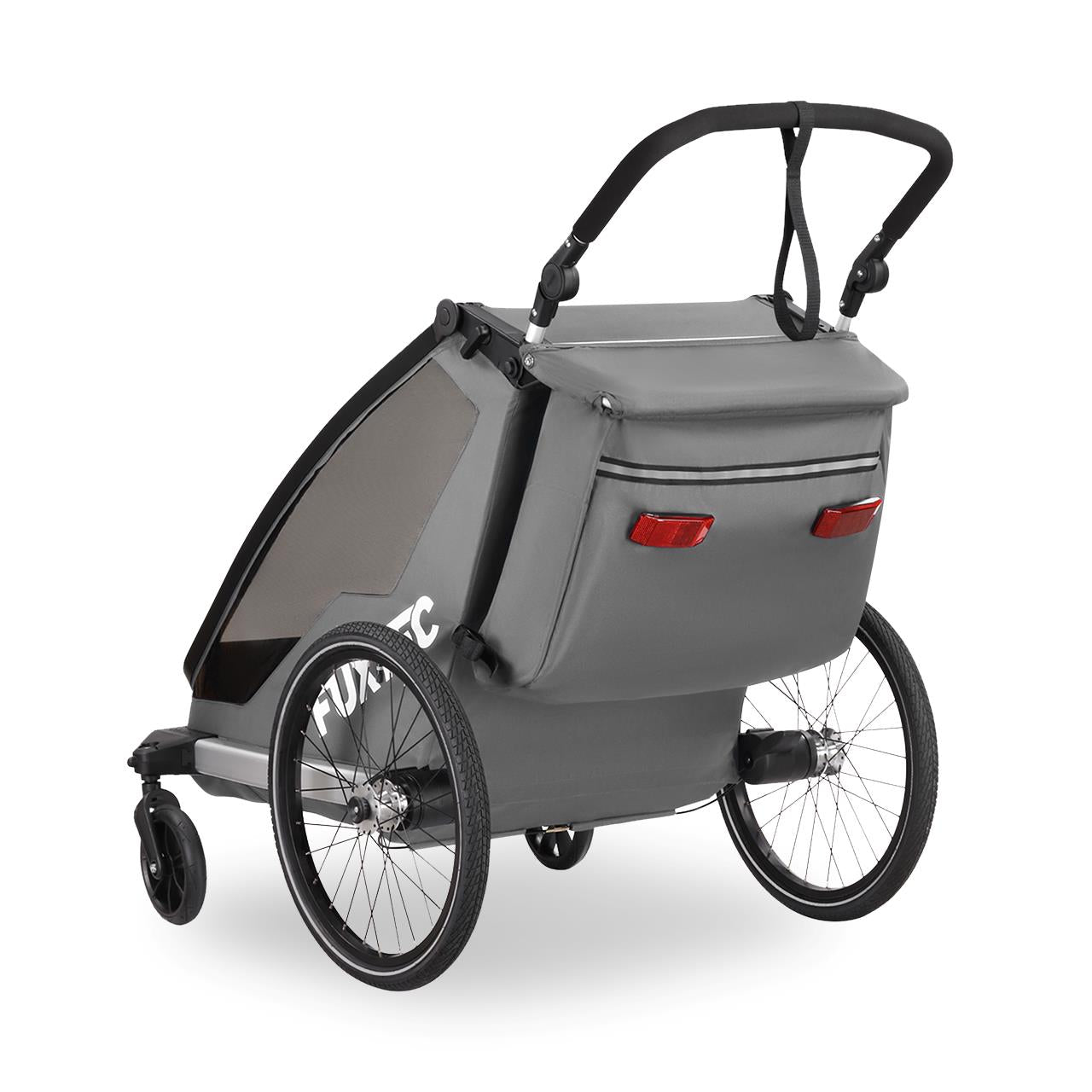 FUXTEC Remorque à vélo/Jogger FX-FA1-SET-GRAU avec roue Jogger