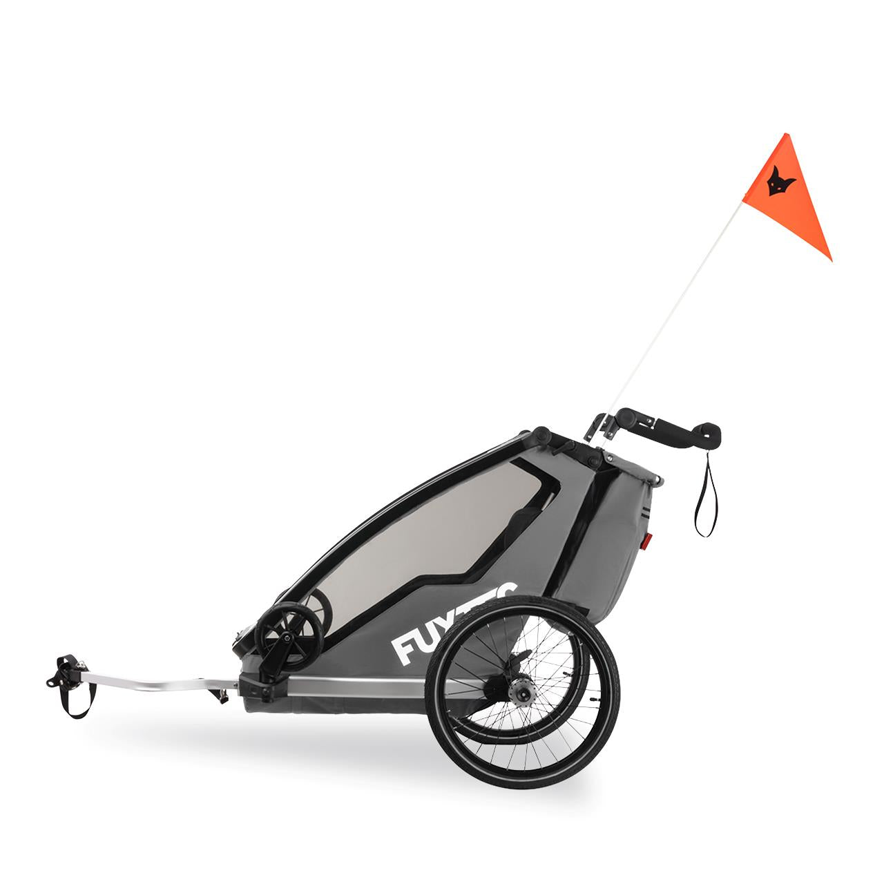 FUXTEC Remorque à vélo/Jogger FX-FA1-SET-GRAU avec roue Jogger