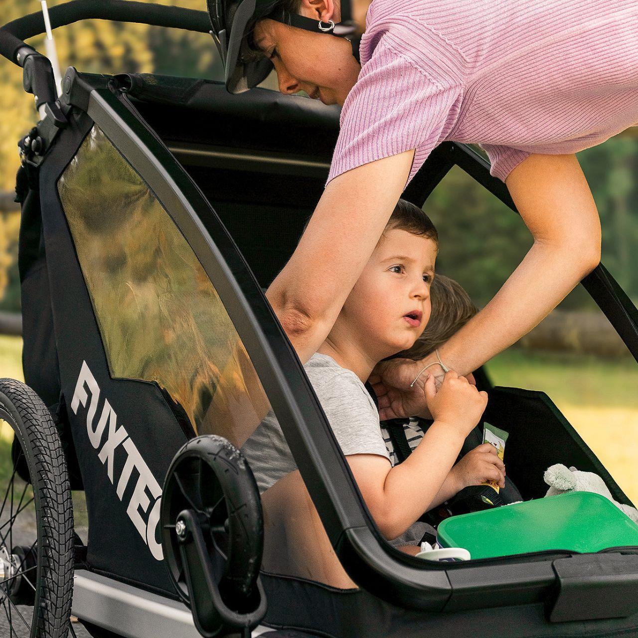 Remorque à vélo Sport Cruiser gris avec roue avant Jogger incluse