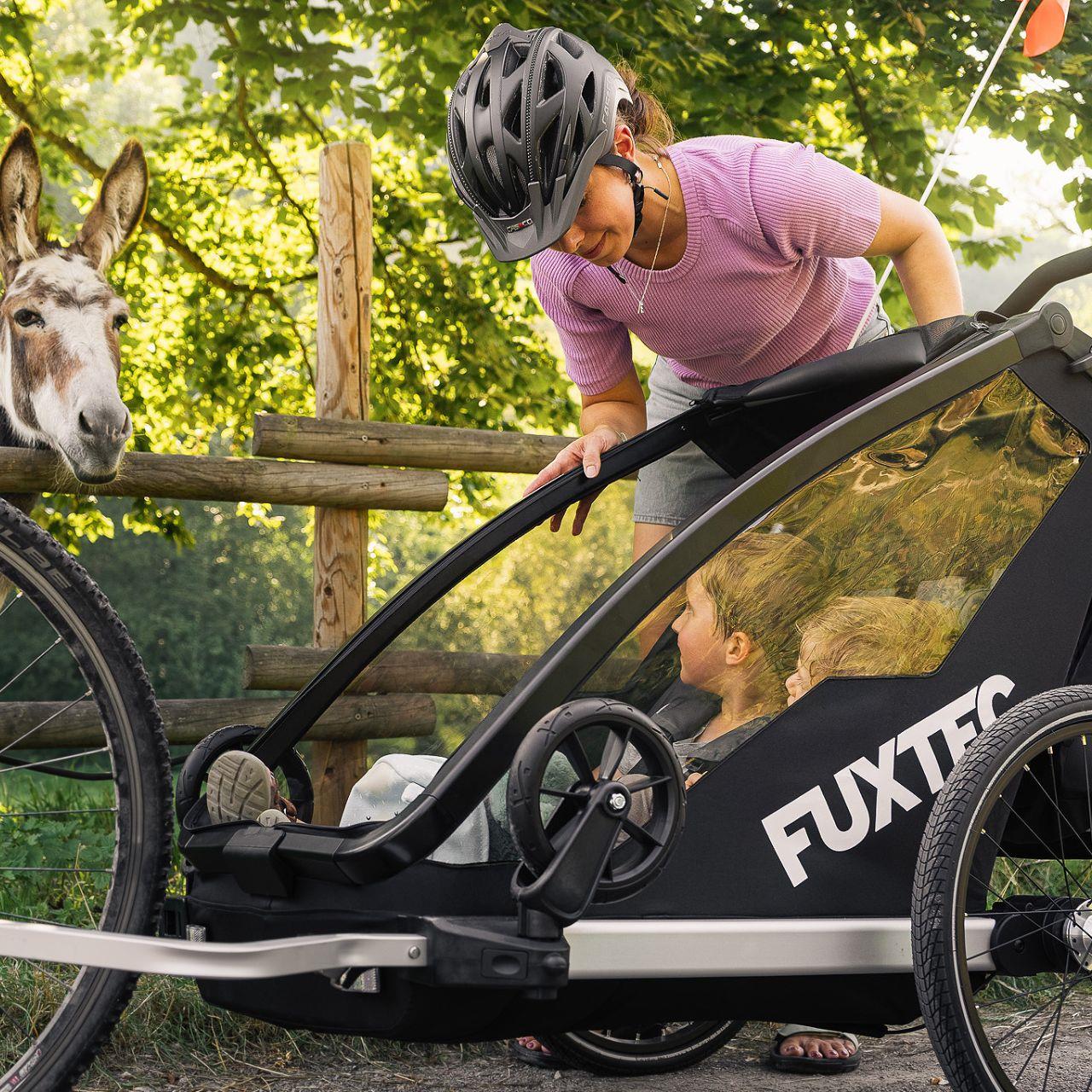 Remorque à vélo Sport Cruiser gris avec roue avant Jogger incluse