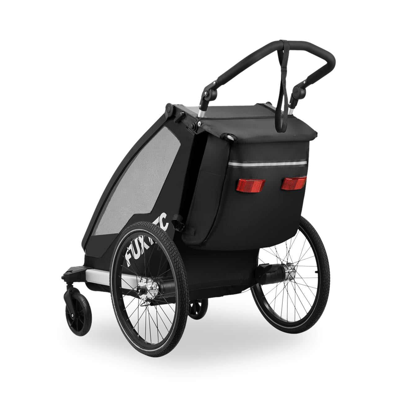 FUXTEC Remorque pour vélo FX-FA1S noir avec roue jogger